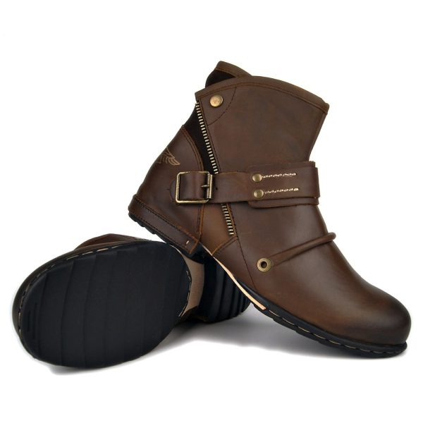 Men's Genuine Leather Combat Boots - Image 5